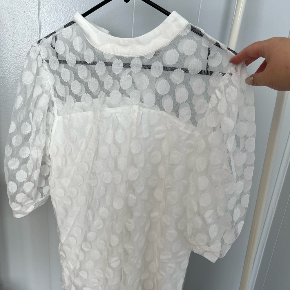 White Polka Dot Blouse.